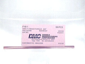 DMC F10-1PKG - .022 Safe-T-Cable Ferrules Cartridge of 50